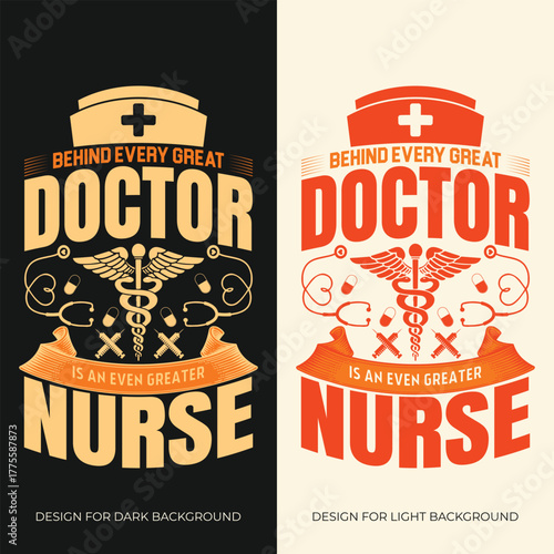 Medical typography t-shirt design with motivational quotes for doctors and nurses