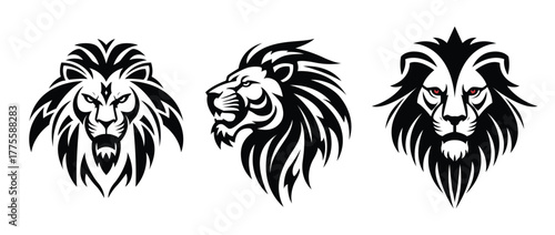 Foto set of lion face logos