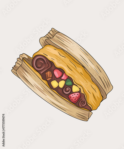  Spanish tamal, is a traditional Mesoamerican dish made of masa, a dough made from nixtamalized corn