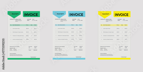 modern corporate business billing invoice