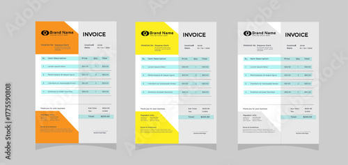 Clean and modern corporate business billing invoice design template