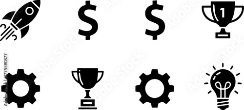 Business and Success Icons for Startup and Growth.