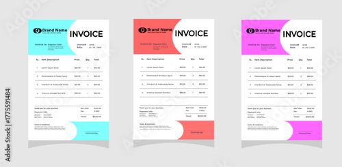 Free invoice template Vector design