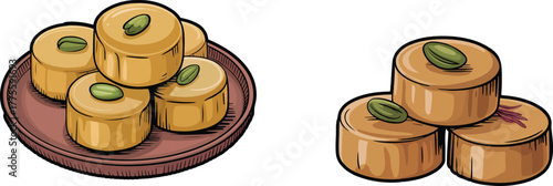 Gold and brown chocolate dessert  illustrating finance and sweet business