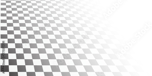 Abstract chess tile floor background with perspective. Black and white square infinity futuristic cover. Monochrome geometric surface