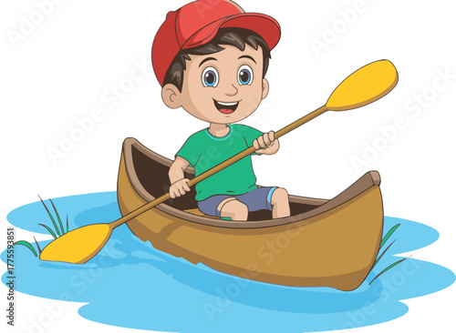 boy in canoe