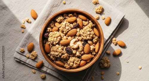 Wallpaper Mural Delicious Granola Bowl, Presented on a Rustic Napkin, Perfect for a Healthy Meal. Torontodigital.ca