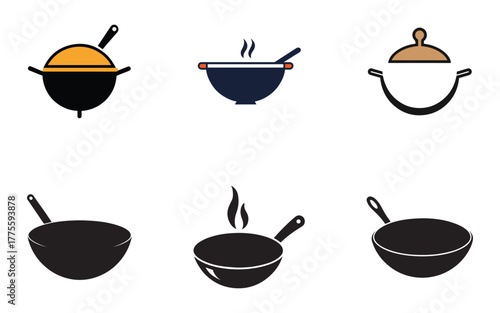 Collection of Kitchen Utensils and Cooking Pots Vector Illustration Culinary Design Elements and Kitchenware for Creative Projects