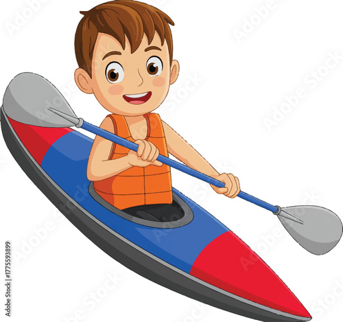 boy with canoe