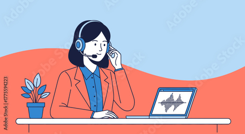 Customer Service Representative Working With Modern Technology And Professional Communications