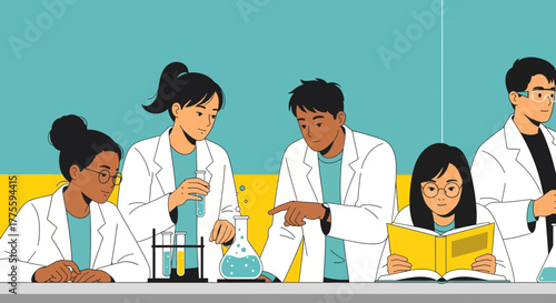 Diverse Team Of Scientists Conducting Experiments In A Laboratory Environment