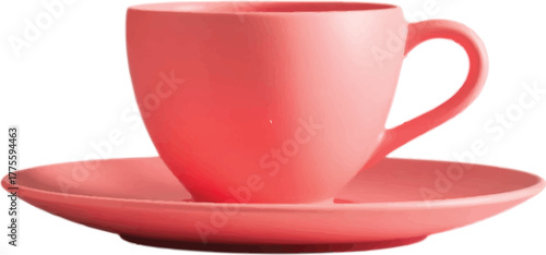 pink cup isolated on white