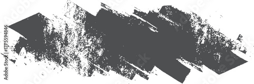 Grunge ink blot and smear texture for creative artwork. Black marker paint strokes forming grunge text box design. 