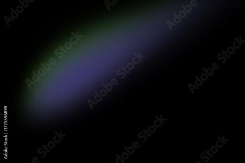 Obraz na plátně Abstract dark background with a soft, elongated light streak transitioning from green to purple-blue
