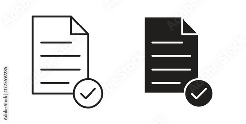 Accept document icon. filled flat sign for mobile concept and web design