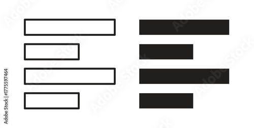 Align left icon. filled flat sign for mobile concept and web design