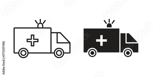 Ambulance icon. filled flat sign for mobile concept and web design