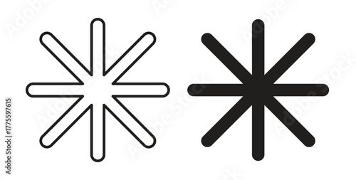 Asterisk icon. filled flat sign for mobile concept and web design