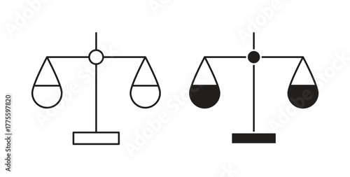 Balance scale icon. filled flat sign for mobile concept and web design
