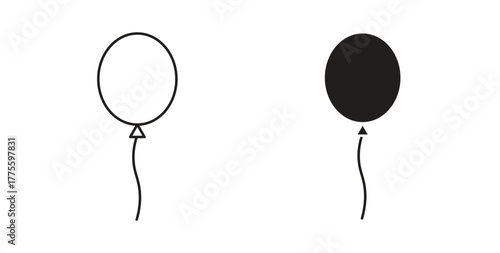 Balloons icon. filled flat sign for mobile concept and web design