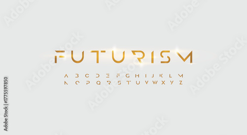 Futurism style alphabet. Thin segment line font, minimalist type for modern futuristic logo, elegant monogram, digital device and hud graphic. Minimal style letters, vector typography design.	
