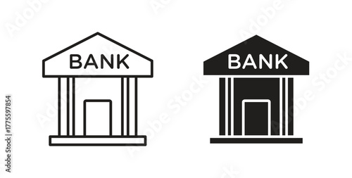 Bank icon. filled flat sign for mobile concept and web design