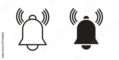 Bell ring icon. filled flat sign for mobile concept and web design