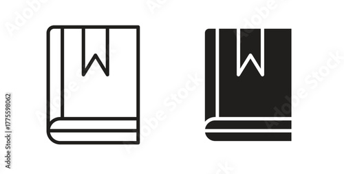 Book bookmark icon. filled flat sign for mobile concept and web design
