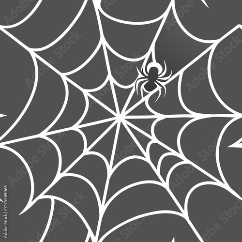 Seamless pattern with spiderweb and spider
