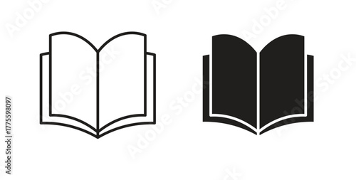 Book icon. filled flat sign for mobile concept and web design