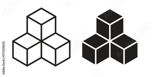 Boxes icon. filled flat sign for mobile concept and web design