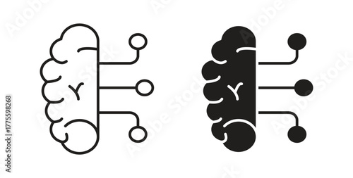 Brain circuit icon. filled flat sign for mobile concept and web design