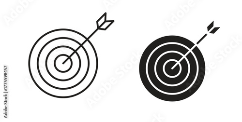 Bullseye pointer icon. filled flat sign for mobile concept and web design