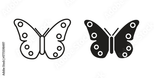 Butterfly icon. filled flat sign for mobile concept and web design