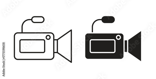 Camcorder icon. filled flat sign for mobile concept and web design
