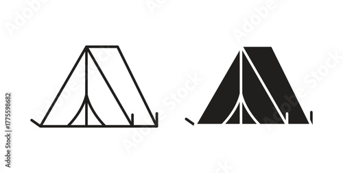 Camping icon. filled flat sign for mobile concept and web design