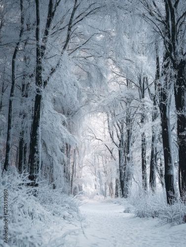 frozen winter forest with snow covered trees outdoor no logos no brands ar 34