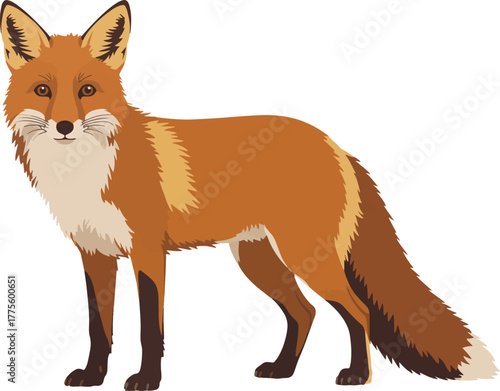 Red fox standing on a