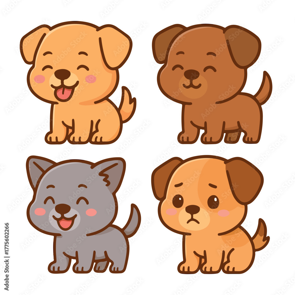 Fototapeta premium Stray Dogs Cliparts