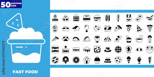 Fast Food duotone icon pack
