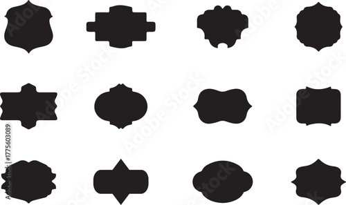 Badge templates vintage style collection isolated on transparent background