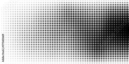 Set of halftone dots gradient pattern texture isolated on white background. Straight dotted spots using halftone circle dot raster texture. Vector blot half tone collection.