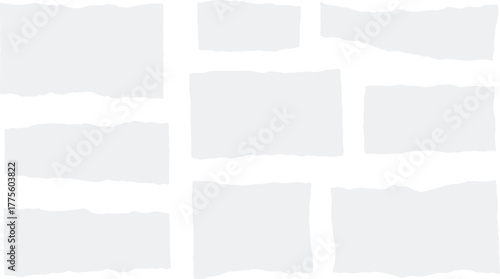 Torn paper sheets isolated on transparent background