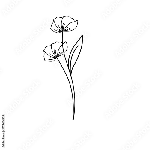 Minimalist line art flower illustration. Minimalist flower illustration. Flower vector illustration. Beautiful flower design
