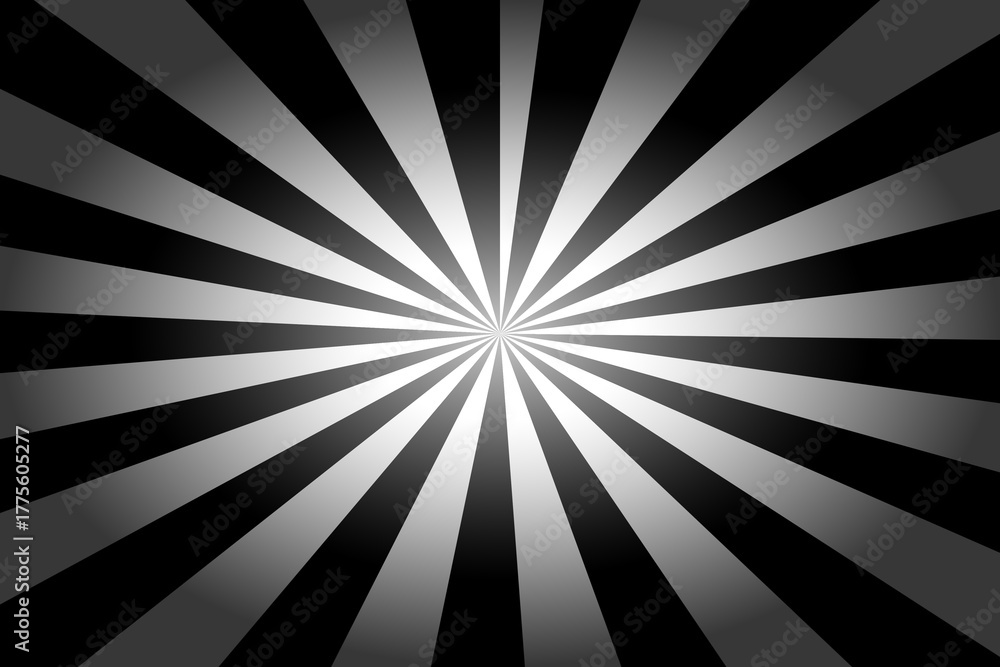 Obraz premium Black and white radial burst pattern with a vintage film grain effect