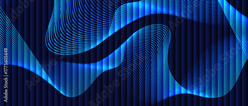 Abstract glowing geometric lines on dark background. Futuristic technology concept for AI and all Digital Communications.