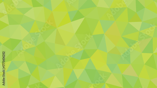 Abstract geometric background with triangles in shades of green and yellow