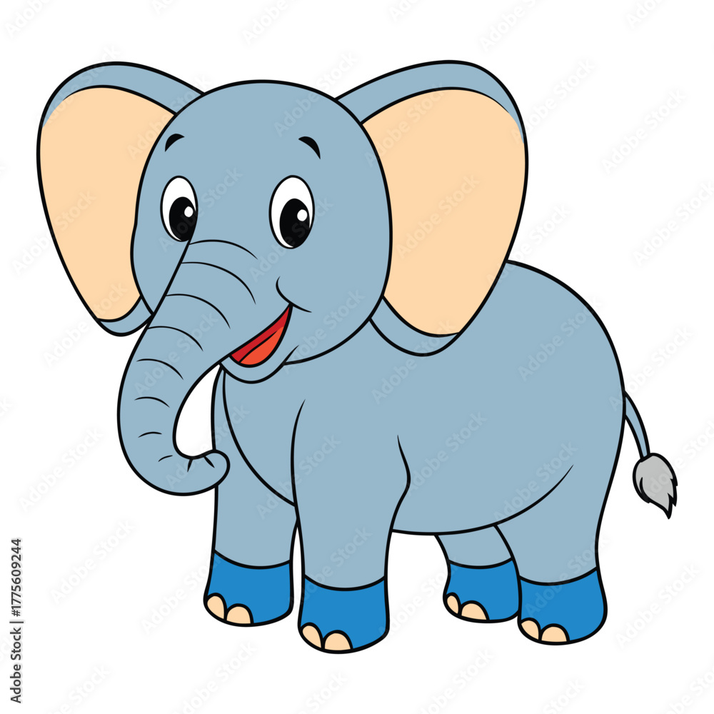 Fototapeta premium Elephant Color Vector Illustration