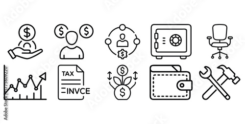 finance vector icons set illustration