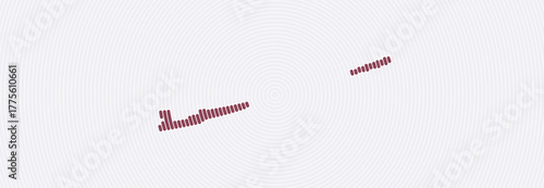 Cayman Islands shape rings. Country map formed by stacked circles. Cayman Islands boundary shape design. Elegant vector illustration.